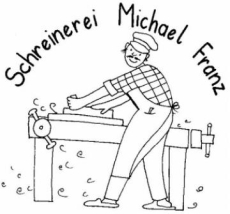 Logo der Schreinerei Michael Franz: Schreiner an der Hobelbank