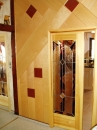 Innentür aus Holz mit Bleiverglasung