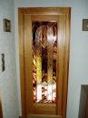 Innentür aus Holz mit Bleiverglasung