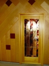 Innentür aus Holz mit Bleiverglasung